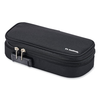 Bostitch® It's Academic Locking Pencil Case, 2 Compartments, 4.75" x 2.5" x 2.5", Black, 2/Pack (BOS24371BK2PK)