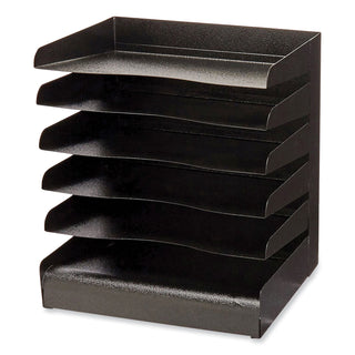 Safco® Steel Six-Shelf Desk Tray Sorter, 6 Sections, Letter Size Files, 12 x 9.5 x 13.5, Black, Ships in 1-3 Business Days (SAF3128BL)