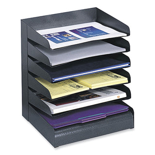 Safco® Steel Six-Shelf Desk Tray Sorter, 6 Sections, Letter Size Files, 12 x 9.5 x 13.5, Black, Ships in 1-3 Business Days (SAF3128BL)