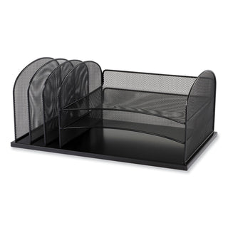 Safco® Onyx Desk Organizer w/Three Horizontal and Three Upright Sections,Letter Size,19.25x11.5x8.25,Blue,Ships in 1-3 Business Days (SAF3254BU)