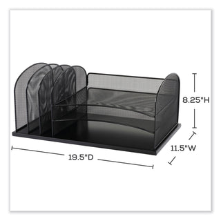 Safco® Onyx Desk Organizer w/Three Horizontal and Three Upright Sections,Letter Size,19.25x11.5x8.25,Blue,Ships in 1-3 Business Days (SAF3254BU)