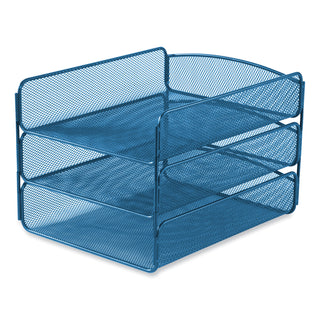Safco® Onyx Triple Tray, 3 Sections, Letter Size Files, 9.25 x 11.75 x 8, Blue, Ships in 1-3 Business Days (SAF3271BU)