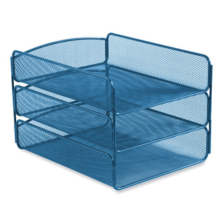 Safco® Onyx Triple Tray, 3 Sections, Letter Size Files, 9.25 x 11.75 x 8, Blue, Ships in 1-3 Business Days (SAF3271BU)