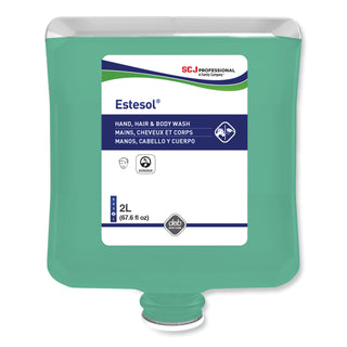SC Johnson Professional® Estesol Hand, Hair and Body Cleaner, Rainforest Scent, 2 L Cartridge Refill, 4/Carton (SJNHAB2LT)