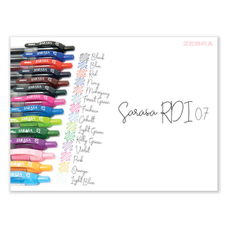 Zebra® Sarasa Dry Gel X20 Retractable Gel Pen, Medium 0.7mm, Assorted Ink/Barrel, 14/Pack (ZEB46824)