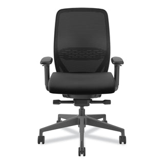 HON® Nucleus Series Recharge Task Chair, Supports Up to 300 lb, 16.63 to 21.13 Seat Height, Black Seat/Back, Black Base (HONNR12SAMC10BT)