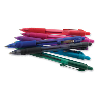 Zebra® Z-Grip Retractable Ballpoint Pen, Medium 1mm, Blue Ink, Clear Barrel, Dozen (ZEB22220)