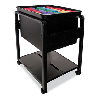 Advantus Folding Mobile File Cart, 14.5w x 18.5d x 21.75h, Clear/Black (AVT55758)