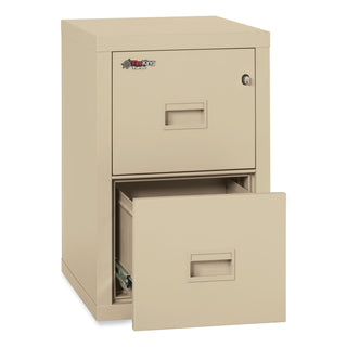 FireKing® Turtle Two-Drawer File, 17.75w x 22.13d x 27.75h, UL Listed 350° for Fire, Parchment (FIR2R1822CPA)