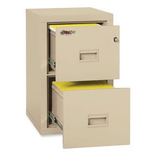 FireKing® Turtle Two-Drawer File, 17.75w x 22.13d x 27.75h, UL Listed 350° for Fire, Parchment (FIR2R1822CPA)
