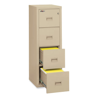 FireKing® Turtle Four-Drawer File, 17.75w x 22.13d x 52.75h, UL Listed 350° for Fire, Parchment (FIR4R1822CPA)