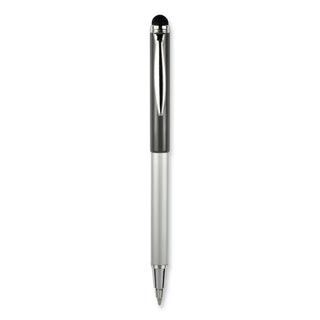 Zebra® StylusPen Retractable Ballpoint Pen/Stylus, 1mm, Black Ink, Blue/Gray Barrel, Pair (ZEB33602)