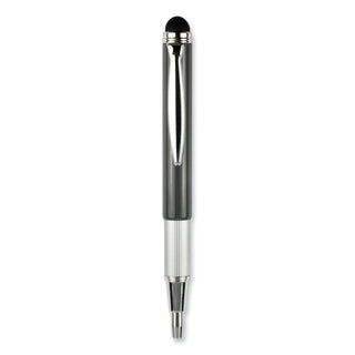 Zebra® StylusPen Retractable Ballpoint Pen/Stylus, 1mm, Black Ink, Blue/Gray Barrel, Pair (ZEB33602)