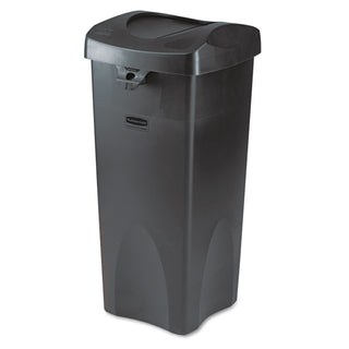 Rubbermaid® Commercial Swing Top Lid for Untouchable Recycling Center, 16" Square, Black (RCP2689-88BLA)