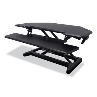 Victor® Height Adjustable Corner Standing Desk with Keyboard Tray, 36 x 20 x 0 to 20, Black (VCTDCX650)