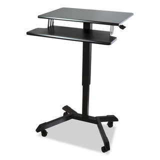 Victor® Mobile Height Adjustable Standing Desk with Keyboard Tray, 25.6 x 17.7 x 29 to 44, Black (VCTDC550)