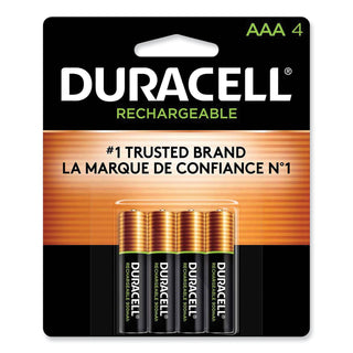 Duracell® Rechargeable StayCharged NiMH Batteries, AAA, 4/Pack (DURNLAAA4BCD)