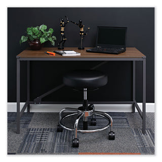 Alera® HL Series Height-Adjustable Utility Stool , 24" Seat Height, Supports up to 300 lbs., Black Seat/Back, Chrome Base (ALECS614)