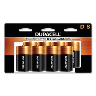 Duracell® CopperTop Alkaline D Batteries, 8/Pack (DURMN13R8DWPK)