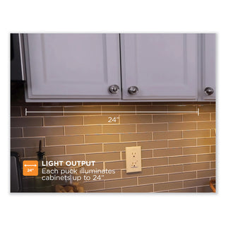 BLACK+DECKER LED Under Cabinet Puck Light Kit, 2.68w x 0.3h, White (BOSLEDUCPUCK7WK)