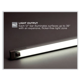 BLACK+DECKER LED Under Cabinet Lighting Kit with Magnetic Option Two-Bar Kit, 0.78w x 0.39h (BOSLEDUC122DK)