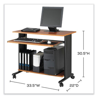 Safco® 35&quot; Wide Fixed Height Workstation, Cherry Shelves/Black Frame (SAF1921CY)