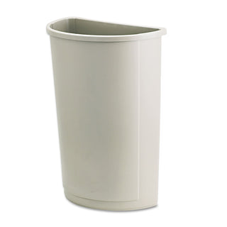 Rubbermaid® Commercial Untouchable Half-Round Plastic Receptacle, 21 gal, Plastic, Beige (3520BG)