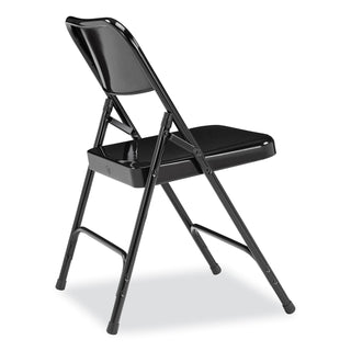 NPS® 200 Series Premium All-Steel Double Hinge Folding Chair, Supports 500 lb, 17.25" Seat Ht, Black, 4/CT (NPS210)