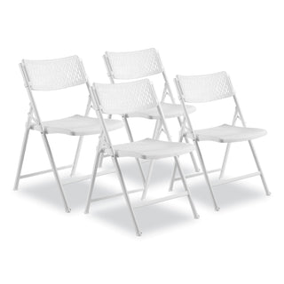 NPS® AirFlex Series Premium Poly Folding Chair, Supports 1000 lb, 17.25" Seat Ht, White Seat/Back/Base, 4/CT (NPS1421)
