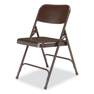 NPS® 200 Series Premium All-Steel Double Hinge Folding Chair, Supports 500 lb, 17.25" Seat Ht, Brown, 4/CT (NPS203)