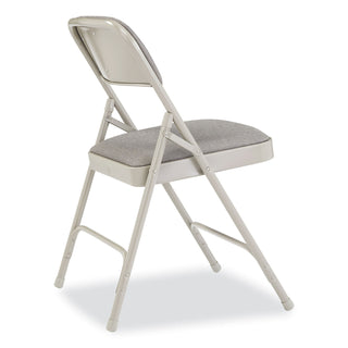 NPS® 2200 Series Fabric Dual-Hinge Premium Folding Chair, Supports 500lb,Greystone Seat/Back,Gray Base,4/CT (NPS2202)