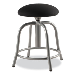 NPS® 6800 Series Height Adj Fabric Seat Swivel Stool, Supports 300 lb, 18"-25" Seat Ht, Black Seat/Gray Base (NPS6810S02)