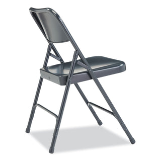 NPS® 200 Series Premium All-Steel Double Hinge Folding Chair, Supports 500 lb, 17.25" Seat Ht, Blue, 4/CT (NPS204)