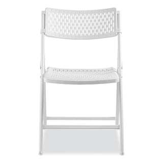 NPS® AirFlex Series Premium Poly Folding Chair, Supports 1000 lb, 17.25" Seat Ht, White Seat/Back/Base, 4/CT (NPS1421)