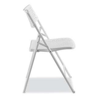 NPS® AirFlex Series Premium Poly Folding Chair, Supports 1000 lb, 17.25" Seat Ht, White Seat/Back/Base, 4/CT (NPS1421)