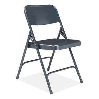 NPS® 200 Series Premium All-Steel Double Hinge Folding Chair, Supports 500 lb, 17.25" Seat Ht, Blue, 4/CT (NPS204)