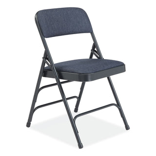 NPS® 2300 Series Deluxe Fabric Upholstered Triple Brace Folding Chair, Supports 500 lb, Imperial Blue, 4/CT (NPS2304)