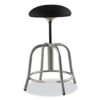 NPS® 6800 Series Height Adj Fabric Seat Swivel Stool, Supports 300 lb, 18"-25" Seat Ht, Black Seat/Gray Base (NPS6810S02)