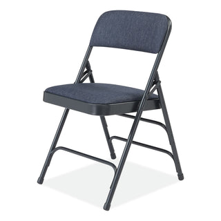 NPS® 2300 Series Deluxe Fabric Upholstered Triple Brace Folding Chair, Supports 500 lb, Imperial Blue, 4/CT (NPS2304)