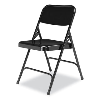 NPS® 200 Series Premium All-Steel Double Hinge Folding Chair, Supports 500 lb, 17.25" Seat Ht, Black, 4/CT (NPS210)
