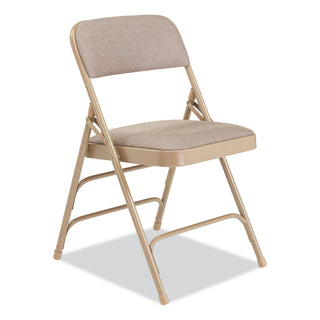 NPS® 2300 Series Fabric Triple Brace Double Hinge Premium Folding Chair, Supports 500 lb, Cafe Beige, 4/CT (NPS2301)