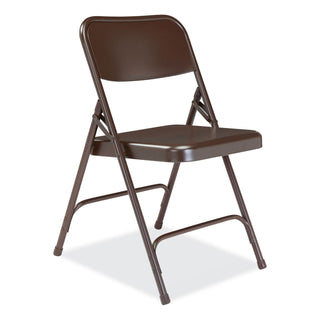 NPS® 200 Series Premium All-Steel Double Hinge Folding Chair, Supports 500 lb, 17.25" Seat Ht, Brown, 4/CT (NPS203)