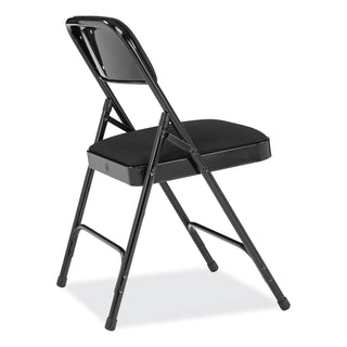 NPS® 2200 Series Fabric Dual-Hinge Folding Chair, Supports 500 lb, Midnight Black Seat/Back, Black Base,4/CT (NPS2210)