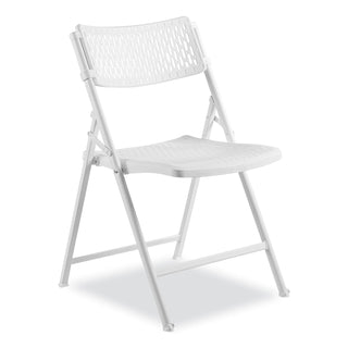 NPS® AirFlex Series Premium Poly Folding Chair, Supports 1000 lb, 17.25" Seat Ht, White Seat/Back/Base, 4/CT (NPS1421)