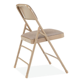 NPS® 2300 Series Fabric Triple Brace Double Hinge Premium Folding Chair, Supports 500 lb, Cafe Beige, 4/CT (NPS2301)