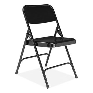 NPS® 200 Series Premium All-Steel Double Hinge Folding Chair, Supports 500 lb, 17.25" Seat Ht, Black, 4/CT (NPS210)