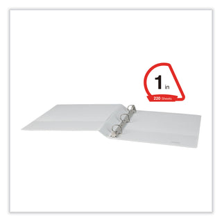 Universal® Slant D-Ring View Binder, 3 Rings, 1" Capacity, 11 x 8.5, White, 12/Carton (UNV207421PK)