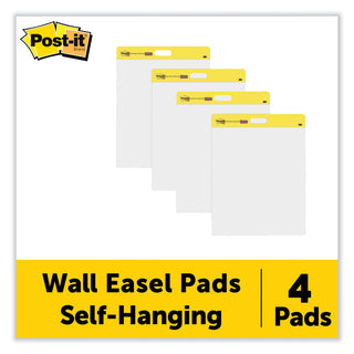 Post-it® Self-Stick Wall Pad, Unruled, 20 White 20 x 23 Sheets, 4/Carton (MMM566)