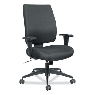 Alera® Wrigley Series High Performance Mid-Back Synchro-Tilt Task Chair, Supports up to 275 lbs, Black Seat/Back, Black Base (ALEHPS4201)
