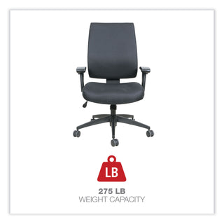 Alera® Wrigley Series High Performance Mid-Back Synchro-Tilt Task Chair, Supports up to 275 lbs, Black Seat/Back, Black Base (ALEHPS4201)